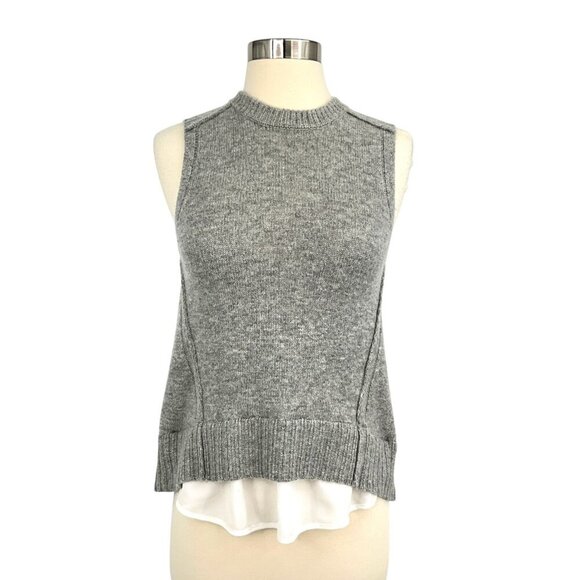 BROCHU WALKER Husky Layered Split Back Tank Size XS Gray Cashmere Sleeveless - Picture 2 of 10